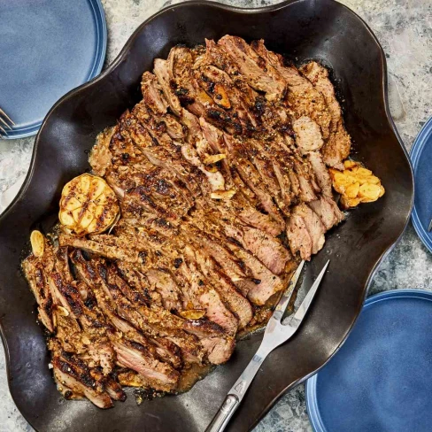 Grilled Butterflied Leg of Lamb With Rosemary, Garlic, and Mustard Crust Image