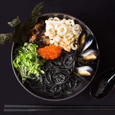 Seafood Ramen With Squid Ink, Mussels, and Salmon Roe Recipe Recipe Page