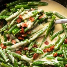 Green Beans in Creamy Parmesan Sauce - with bacon! Recipe Page