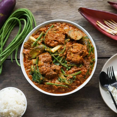 Kare Kare (Filipino Oxtail, Vegetable &amp; Peanut Sauce Stew) Image