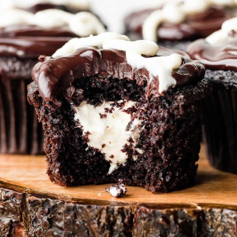 Cream-Filled Chocolate Cupcakes Image