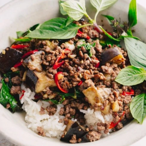 Basil, Beef and Eggplant Stir-fry | Marion&#039;s Kitchen Image