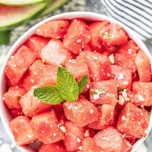 Watermelon Feta Salad with Mint and Lemon Image