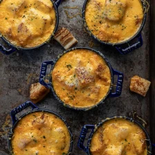 Roasted Tomato Soup with Grilled Cheese Croutons Recipe Page