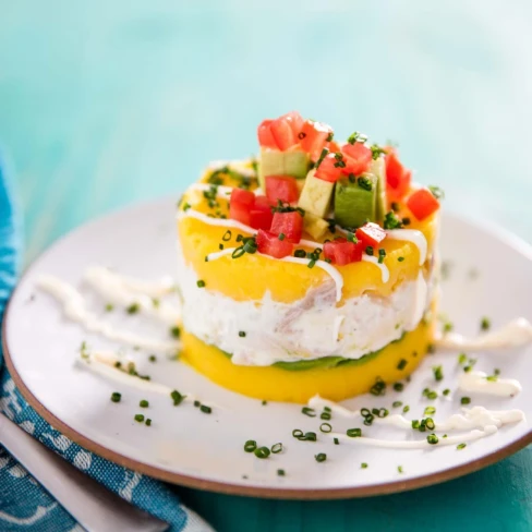 Causa (Peruvian Cold Mashed Potato Casserole With Tuna or Chicken) Recipe Image