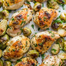 Garlic Dijon Chicken and Brussels Sprouts Recipe Recipe Page