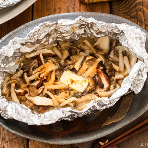 Miso Butter Mushrooms in Foil Image