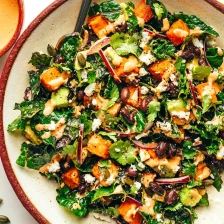 Sweet Potato Avocado Kale Salad with Chipotle Tahini Dressing Recipe Page