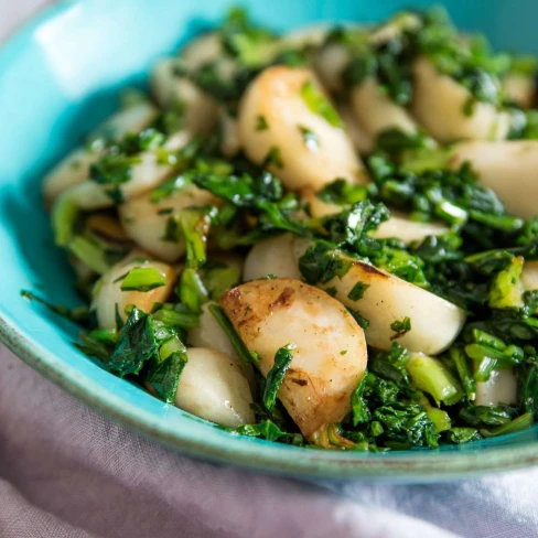 Sautéed Japanese (Hakurei) Turnips With Turnip Greens Recipe Image