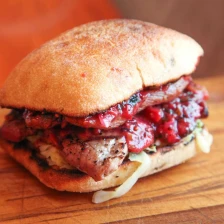 Grilled-Pork Sandwiches With Grilled-Plum Chutney and Cabbage Slaw Recipe Recipe Page