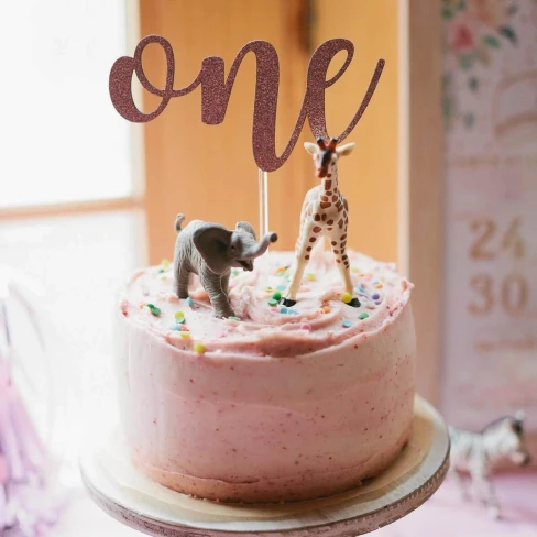 6 Inch Zebra Cake with Strawberry Frosting Image