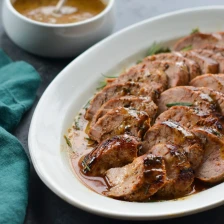 Sear-Roasted Pork Tenderloin with Mustard Glaze Recipe Page