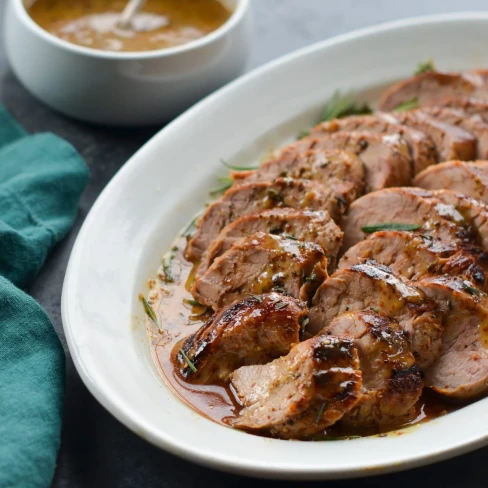 Sear-Roasted Pork Tenderloin with Mustard Glaze Image