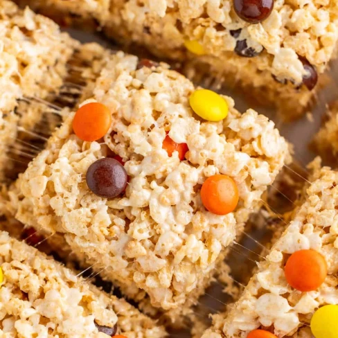 Reeses Pieces Rice Krispie Treats Image