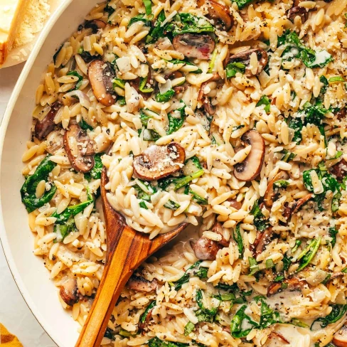 Creamy Garlic Mushroom Orzo Image