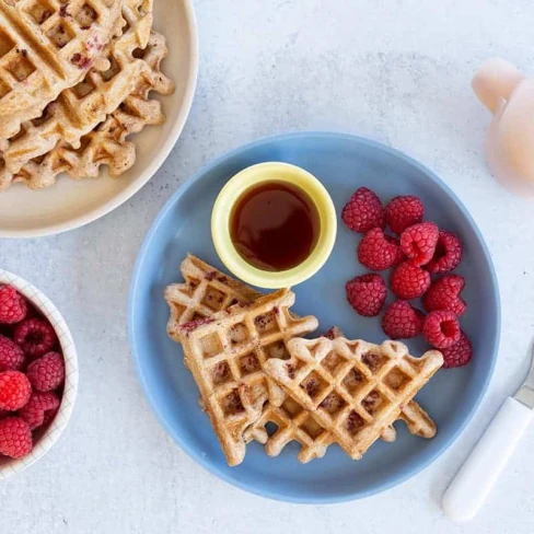 Healthy Waffles (with Raspberries) Image