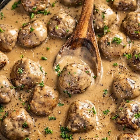 The Best Swedish Meatballs and Gravy Image