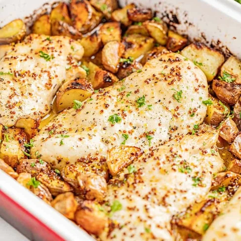 Baked Honey Dijon Chicken and Potatoes Image