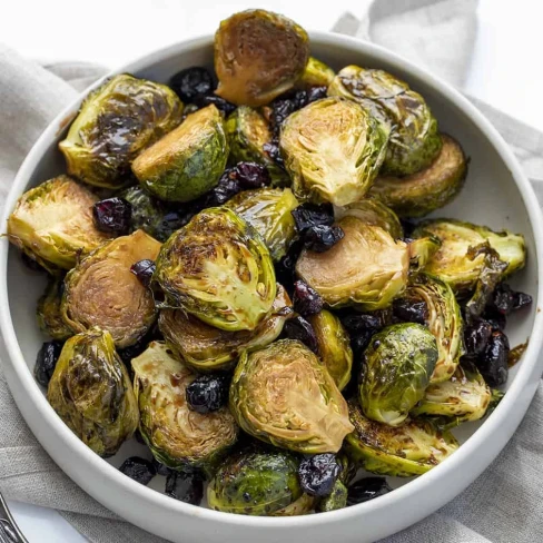 Balsamic and Cranberry Roasted Brussels Sprouts Image