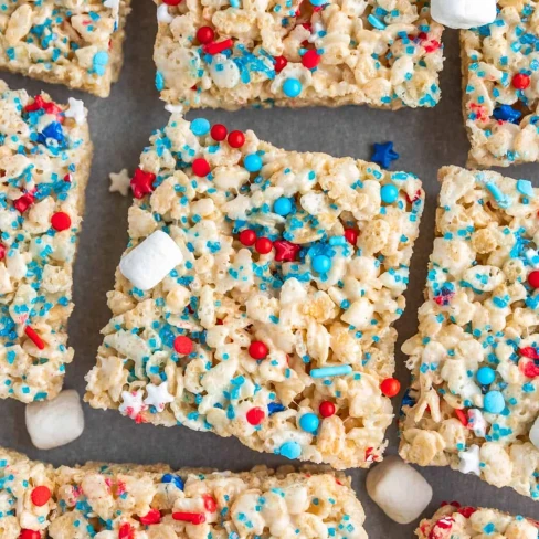 Red, White, and Blue Rice Krispie Treats Image