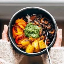 Amazing Mushroom Bowls with Kale Pesto Recipe Page