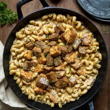 Blackened Steak and Salmon Alfredo Recipe Page