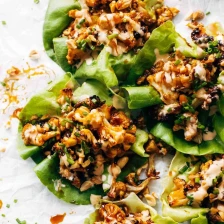 Roasted Cauliflower Lettuce Wraps with Korean BBQ-Inspired Sauce Recipe Page