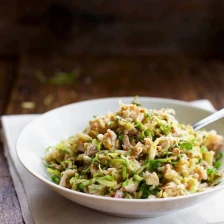 Chopped Brussels Sprout Salad With Chicken And Walnuts Recipe Page