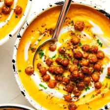 Roasted Carrot Soup with Za&#039;atar Chickpeas Recipe Page