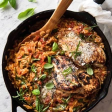 One Pot Italian Chicken &amp; Orzo / Risoni Pasta Recipe Page