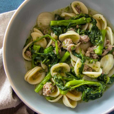 Orecchiette con Salsiccia e Cime di Rapa (Orecchiette With Sausage and Broccoli Rabe) Recipe Image