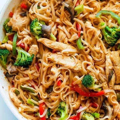 Chicken Stir Fry with Rice Noodles (30 minute meal) Image