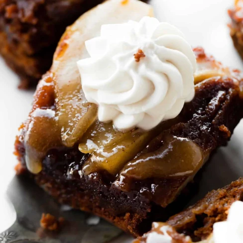 Upside-Down Pear Gingerbread Cake Image