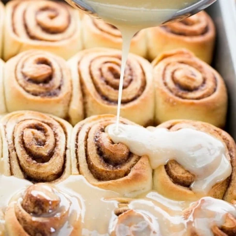 Softest Cinnamon Rolls with Salted Maple Glaze Image