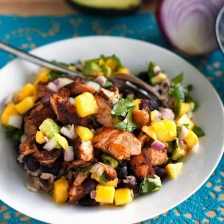 Caribbean Jerk Salmon Bowl with Mango Salsa Recipe Page