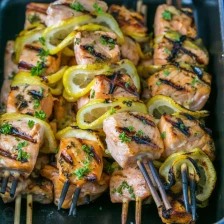 Grilled Salmon Skewers with Garlic and Dijon Recipe Page