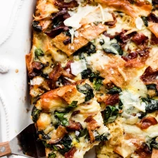 Breakfast Strata (Spinach &amp; Bacon) Recipe Page