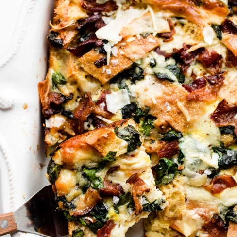 Breakfast Strata (Spinach &amp; Bacon) Image