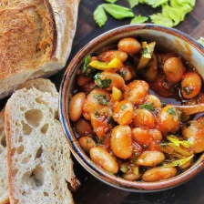 Warm Spanish-Style Giant-Bean Salad With Smoked Paprika and Celery Recipe Recipe Page