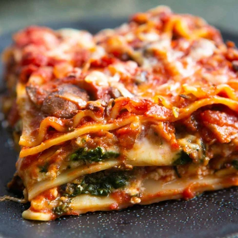 Vegetarian Spinach And Mushroom Lasagna Image