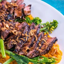 Grilled Hoisin Steak and Creamy Coconut Carrot | Marion&#039;s Kitchen Recipe Page