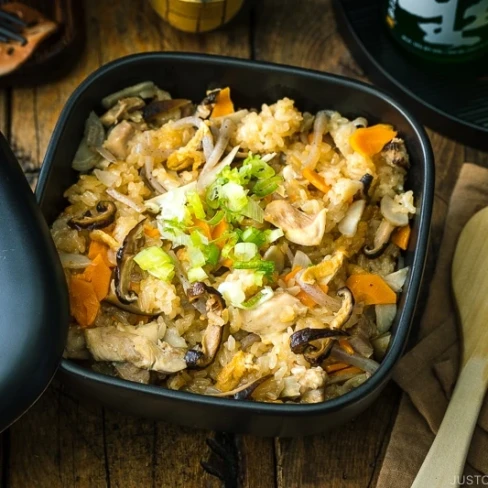 Japanese Sticky Rice with Chicken and Vegetables (Okowa) Image