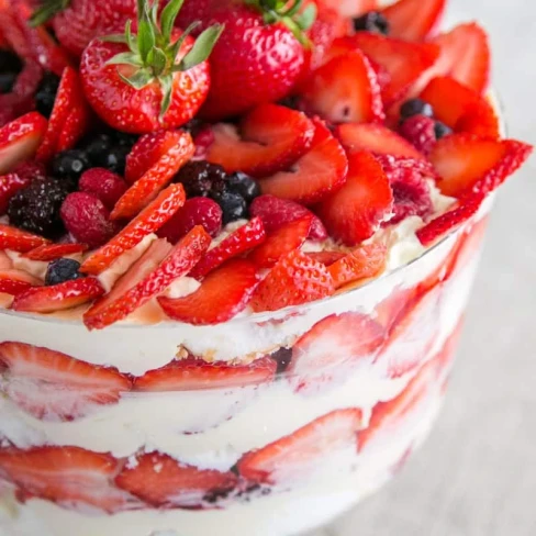 Mixed Berry and Angel Food Trifle Recipe Image