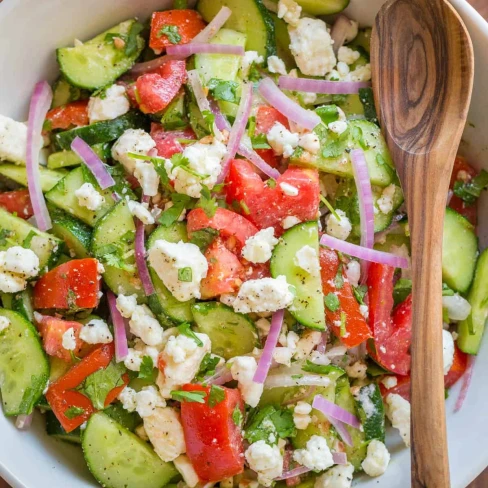 Tomato Cucumber Feta Salad Recipe Image