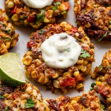 Corn Fritters (with Zesty Greek Yogurt Sauce) Recipe Page