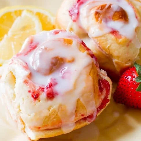 Strawberry Rolls with Sweet Lemon Glaze Image