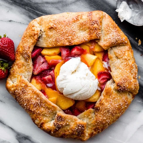 Rustic Strawberry Peach Galette Image