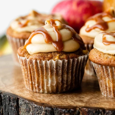 Apple Spice Cupcakes with Salted Caramel Frosting Image