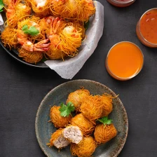 Noodle-wrapped Prawns and Pork Balls Recipe Page