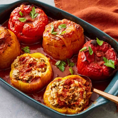 Beef And Rice Stuffed Bell Peppers Image